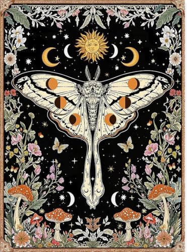 Mushroom Diamond Art Kits for Adults Moth Diamond Painting Kit Beginner - color: DP05010
