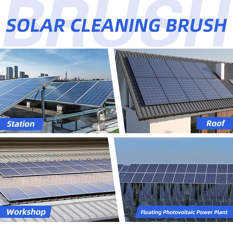 Solar Panel Cleaning Brush, 11 FT Telescopic Water Fed Pole Brush, Window Cleaning Brush and Pole, Window Solar Panel Cleaning Kit, Automatic Solar Panel Brush, with Lithium Battery - color: 11ft-battery