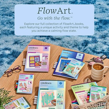 Lifelines FlowArt Mini Activity Pads, 3-Pack, Dot-by-Letter Coloring Books - size: Minis, style: 3 Pack - Pretty Petals, Nature's Wonders, Enchanted Magic
