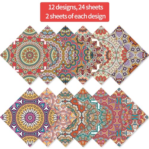 6x6" Cardstock Single Sided Scrapbooking,Craft Decorative Scrap Book Paper - color: 24sheets-datura