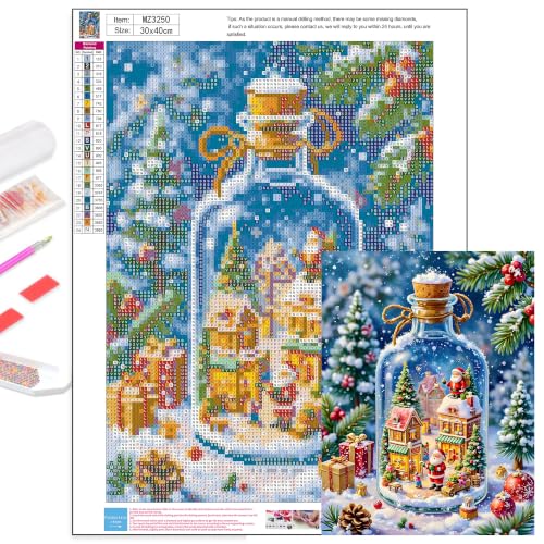 Axquilon Christmas Diamond Art Kits for Adults 12x16 inch - color: Christmas