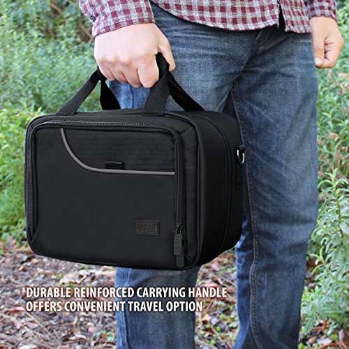 USA GEAR Drone Carrying Case - Drone Bag with Adjustable Dividers and Storage Pockets - Compatible with Yuneec Breeze, DJI Mavic Pro 2 & More - Fits Drone, Controller, Batteries and Propellers - Black - color: Black