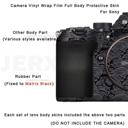 RX1RM2 Anti-Scratch Mirrorless Camera Decal Skin Film for Sony RX1R Mark II Vinyl Wrap Body Protective Sticker Protector Coat (Auspicious Clouds Black) - color: Auspicious Clouds Black