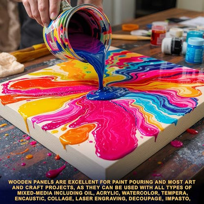 U.S. Art Supply 4" x 12" Unfinished Cradled Wood Panels for Painting - size: 4" x 12"