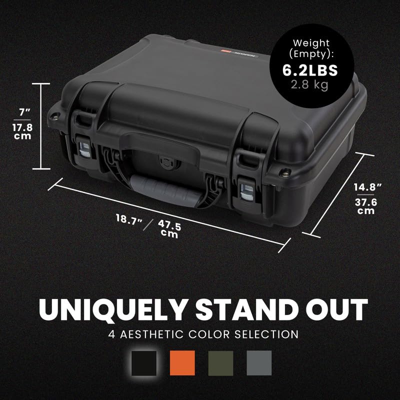 NANUK 925 Waterproof Hard Case with Foam Insert for DJI Avata 2 Fly More Combo - Black - color: Black