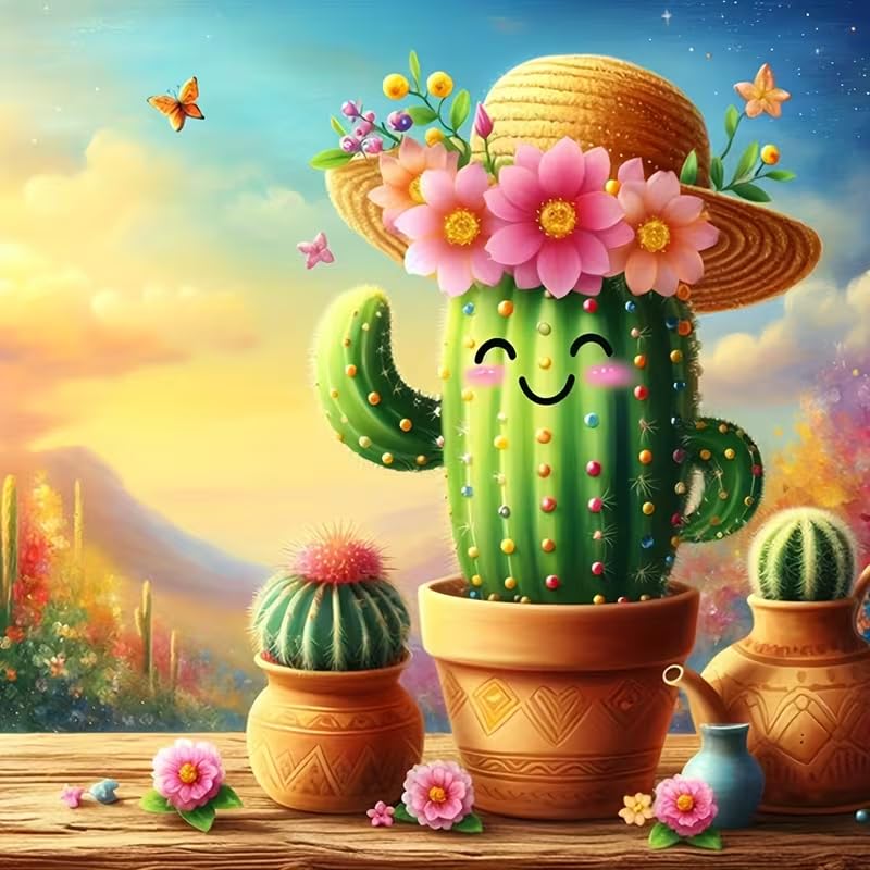XIYOUVIGOR Diamond Painting Kits for Adults, Cactus Diamond Art Kit - color: Cactus