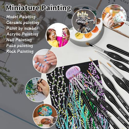 GETHPEN Miniature Paint Brushes, Micro Detail Paint Brush Set, 15pcs - size: 15 Sizes