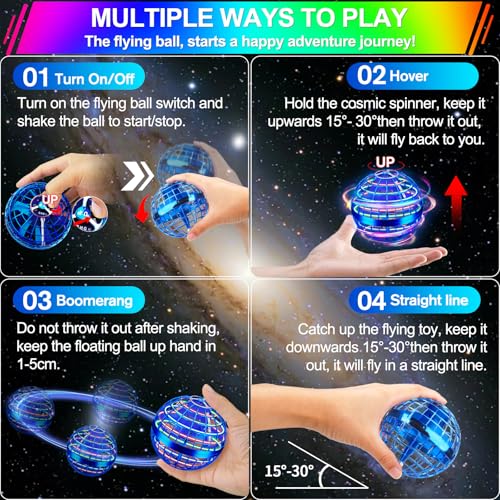Vantexi Flying Orb Ball Toy,2026 Upgraded Parachute with LED Light,Navy - color: Navy, size: 1 Pack