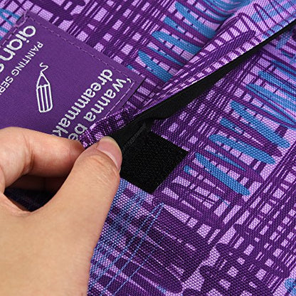 Pencil Case Holder Slot with Zipper Closure Large Capacity Pen Organizer - color: purple