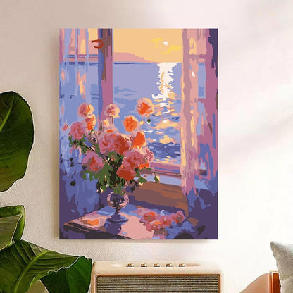 ZRIZQ Paint by Numbers Kit for Adults Beginner,Flowers Landscapes,16x20 - color: 16"X20"Rolled Canvas-Flowers 2