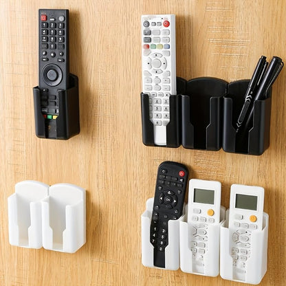 1pcs Durable Plastic Wall-Mounted Remote Control Holder - Space-Saving Storage Box for TV and Air Conditioner Remotes (Black) - color: Black