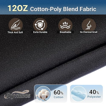 12oz Heavy Duty Cotton Canvas Fabric, Thickend Cotton Duck Cloth, 2 Yard - color: Black, size: 2 Yards Pre-cut