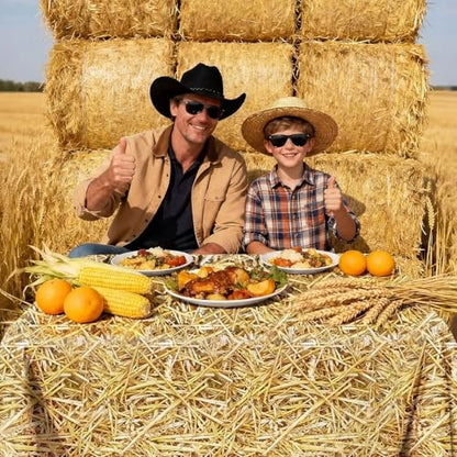 Oudain 54 Inch x 100 ft Hay Bales Straw Tablecloth Roll Cutter Box - style: Hay Bales
