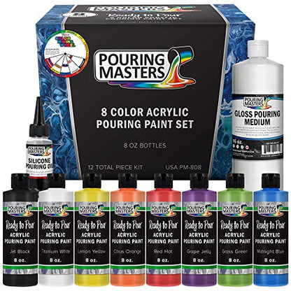 Pouring Masters 8 Color Ready-to-Pour Acrylic Pouring Paint Set - size: 8 Count (Pack of 1)