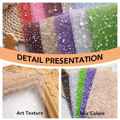 Colorful Textured Fabric Paper(snowy mesh, Close to A5 size) - color: snowy mesh