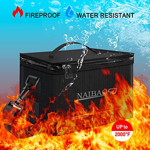 Fireproof Lipo Battery Bag, 11 x 8 x 6.5 in - color: black