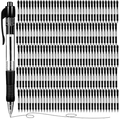 Fainne 200 Pack 1.0 mm Retractable Ballpoint Pen Bulk, Black Ink - color: Black Ink