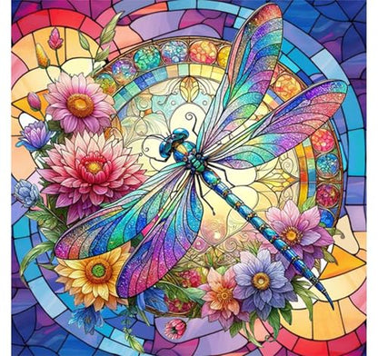 Dragonfly Paint by Numbers for Adults - Stained Glass Paint by Number - color: MT13165