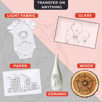 200 Sheets Black Carbon Paper for Tracing | Graphite Transfer Paper for Wood, Canvas & Fabric, Carbon Tracing Paper for Drawing & Sewing Patterns, Includes 5 Styluses, A4 Size