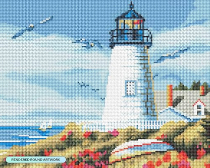 DIAMOND ART CLUB Lighthouse Harbour Diamond Art Kits for Adults - color: Lighthouse Harbour
