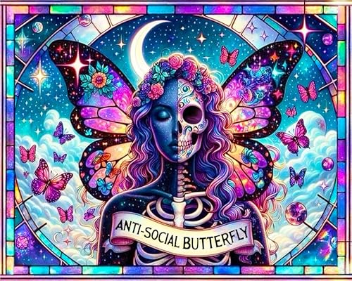 igoodom Sugar Skull Paint by Numbers Kit for Adults, DIY Painting Project - color: MY0300, size: 19.7x15.7in(50x40cm)