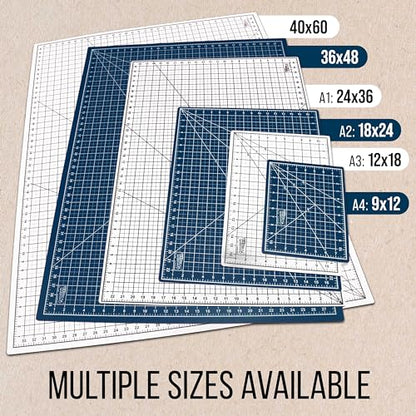 U.S. Art Supply 18"x24" Self-Healing Cutting Mat 6-Ply Pink/Blue - color: White/Blue