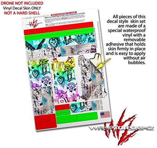 Skin Decal Wrap 2 Pack Compatible with DJI Ryze Tello Scene Kid Sketches Rainbow Drone NOT Included