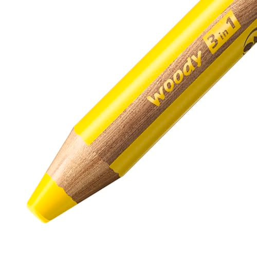 Multi-Talented Pencil - STABILO woody 3 in 1 - Pack of 5 - Yellow - color: Yellow