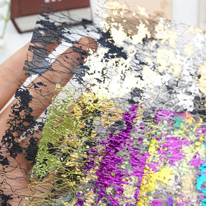 Colorful Textured Fabric Paper(gilded mesh, Close to A5 size) - color: gilded mesh