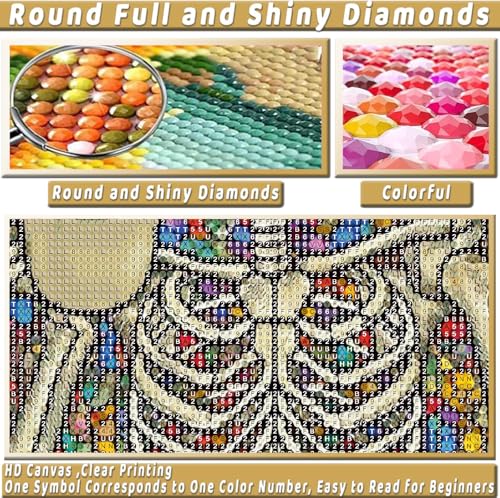 Skull Diamond Art Kits for Adults Funny Diamond Painting Kit for Beginner - color: DP03544