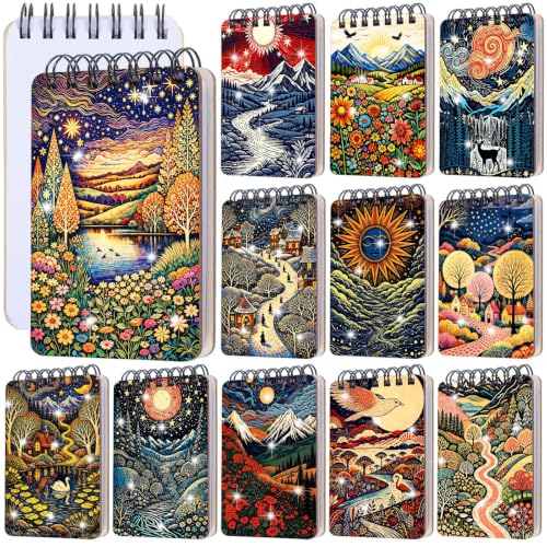 Fuyoooo 12 Pcs Abstract Landscape Diamond Art Notebook Kits for Adults - style: Abstract Landscape