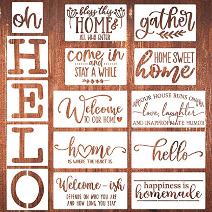 Welcome Stencils for Painting on Wood Oh Hello Stencils - style: Oh Hello