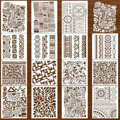 Stencils for Crafts Reusable Texture Painting Template on Wood Furniture - style: Textures