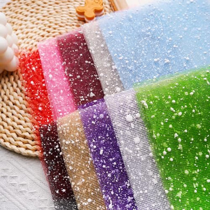 Colorful Textured Fabric Paper(snowy mesh, Close to A5 size) - color: snowy mesh