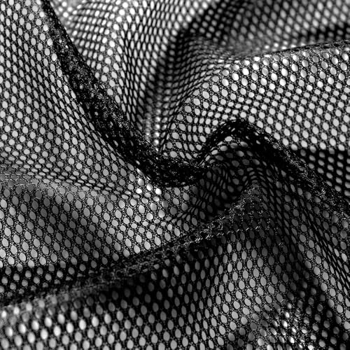 Black Mesh Fabric by The Yard, 60" Wide Polyester Netting for DIY, 1 Yard - color: Black, size: 5 yard pre cut