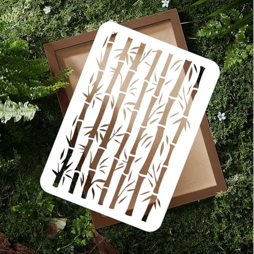 Single Bamboo Branch DIY Painting Stencils for Wall Home Decor - style: Bamboo