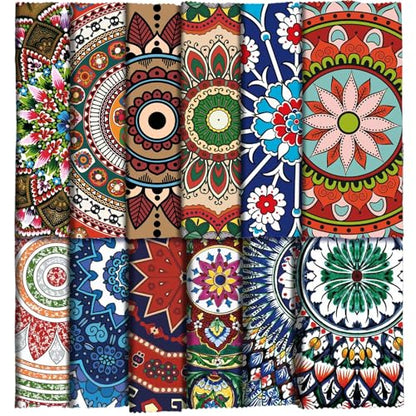 Copkim 24 Pcs Mandala Eyeglasses Cleaning Cloths, Soft Reusable Lens Wipes