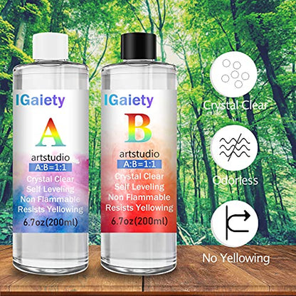 IGaiety Resin Kit for Beginners with Backward Alphabet Mold - size: Alphabet 200ml