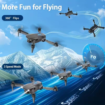 E88 Drone Adult Remote Control Airplane HD Dual Camera Black 1/2 Battery