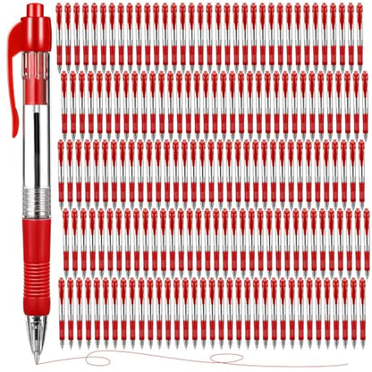 Fainne 200 Pack 1.0 mm Retractable Ballpoint Pen Bulk, Red Ink - color: Red Ink