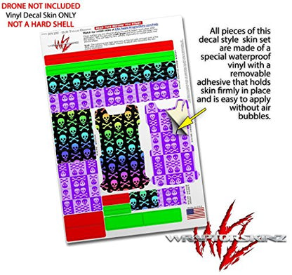 Skin Decal Wrap 2 Pack Compatible with DJI Ryze Tello Skull and Crossbones Rainbow Drone NOT Included