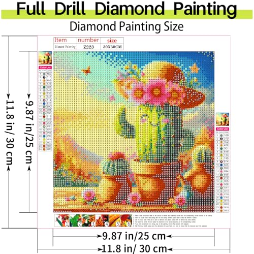 XIYOUVIGOR Diamond Painting Kits for Adults, Cactus Diamond Art Kit - color: Cactus