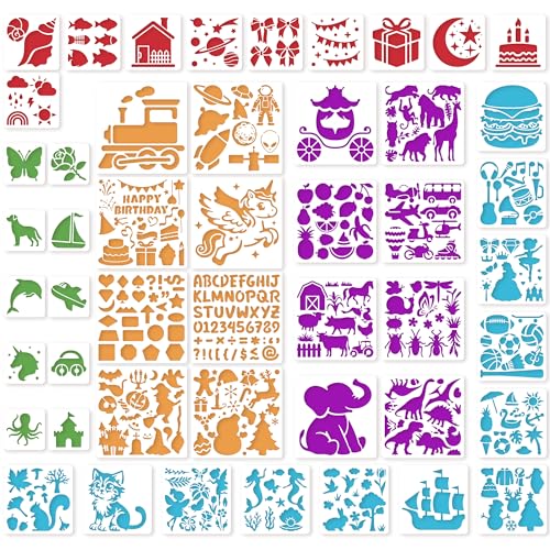 48PCS Stencils for Kids, Stencils for Painting Crafts