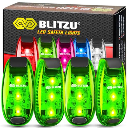 LED Safety Lights 4 Pack, Clip On High Visibility Strobe Light for Walk Run - color: Green