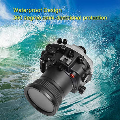 Seafrog 40m/130ft Professional Waterproof Diving Housing Case with Standard Flat Port,for Sony A9 （90mm） Lens