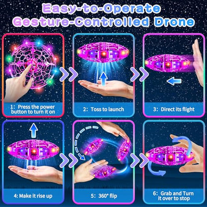 Vantexi Drone for Kids, 2026 Upgrade Hover Boomerang Drone with LED Purple