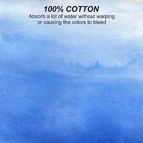 PATIKIL 24 Sheets Watercolor Postcards, 4x6 Blank Watercolor Paper Post Cards 140lb/300gsm Journal 100% Cotton Paper Bulk for Mailing Paint DIY Art Invitations Greeting, Blue - Smooth - color: Blue