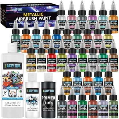X ARTY HUB Metallic Airbrush Paint Kit, Water-Based Air Brush Painting Set