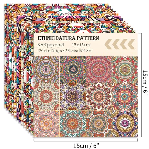 6x6" Cardstock Single Sided Scrapbooking,Craft Decorative Scrap Book Paper - color: 24sheets-datura