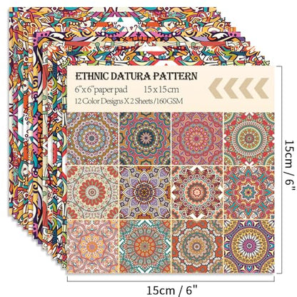 6x6" Cardstock Single Sided Scrapbooking,Craft Decorative Scrap Book Paper - color: 24sheets-datura